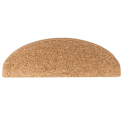 vidaXL Stair Mats 10 pcs 65x21x4 cm Beige Half Round Large 4