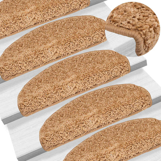 Stair Mats 65x21x4 cm Half Round Large Width 65 cm 10 Beige