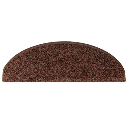 vidaXL Stair Mats 10 pcs 65x21x4 cm Brown Half Round Large 4