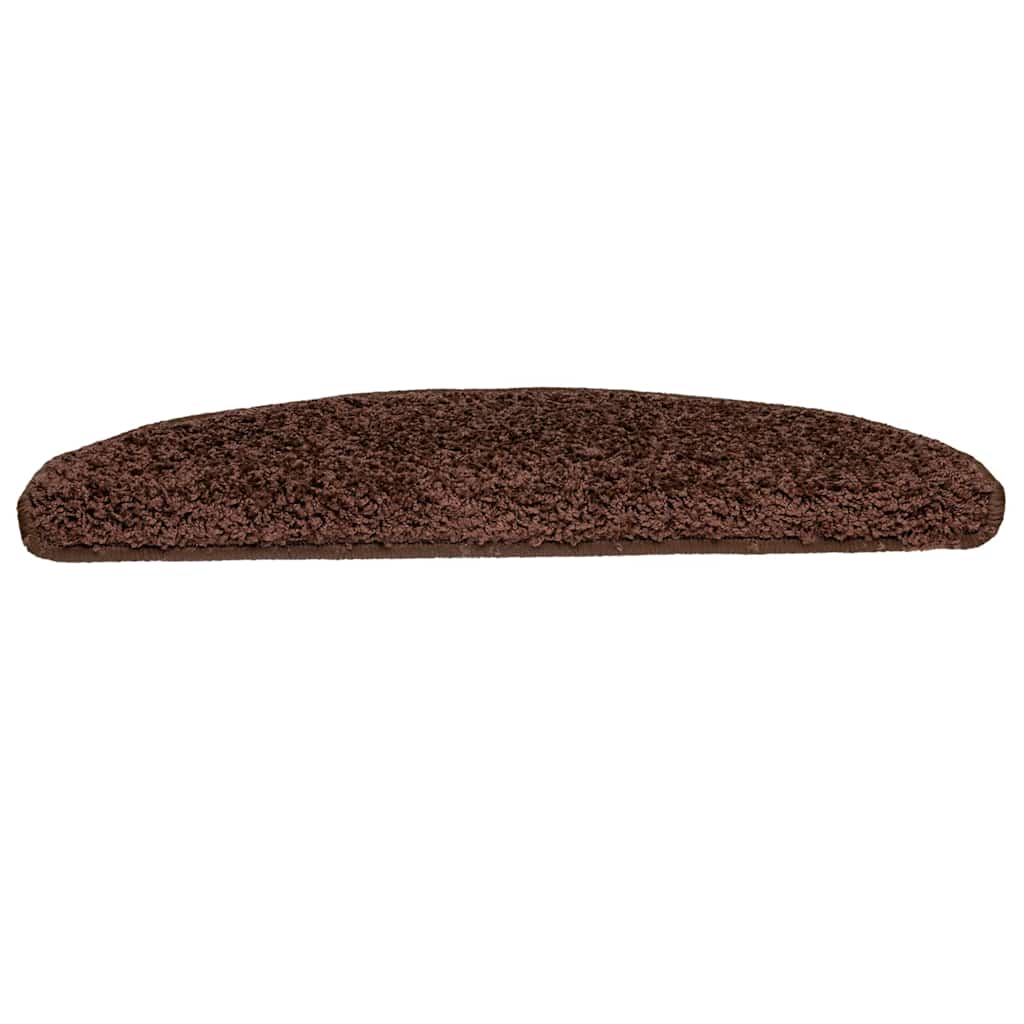 vidaXL Stair Mats 10 pcs 65x21x4 cm Brown Half Round Large 5