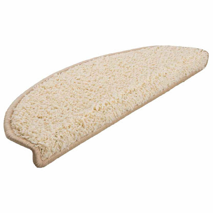 vidaXL Stair Mats 10 pcs 65x21x4 cm Cream Half Round Large 3