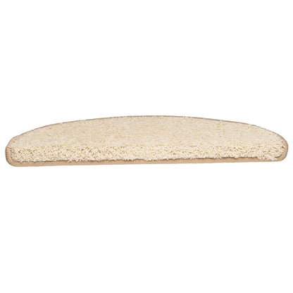 vidaXL Stair Mats 10 pcs 65x21x4 cm Cream Half Round Large 5