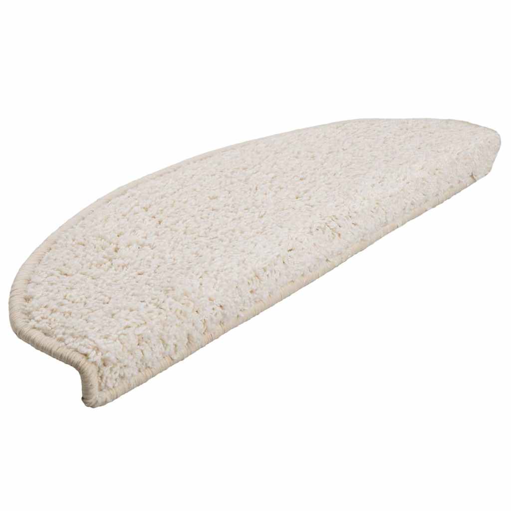 vidaXL Stair Mats 10 pcs 65x21x4 cm White Half Round Large 3