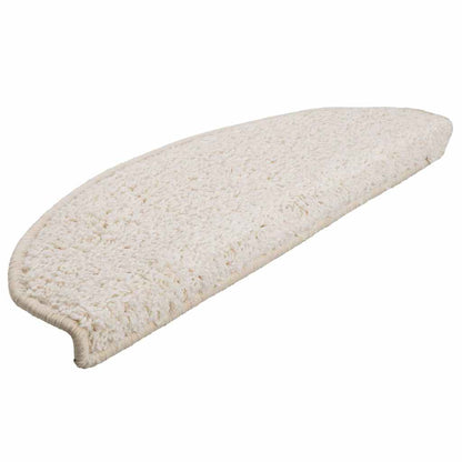 vidaXL Stair Mats 10 pcs 65x21x4 cm White Half Round Large 3
