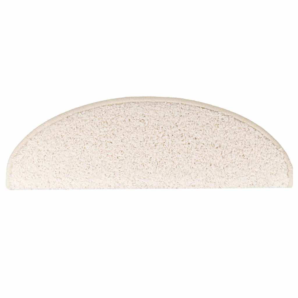 vidaXL Stair Mats 10 pcs 65x21x4 cm White Half Round Large 4