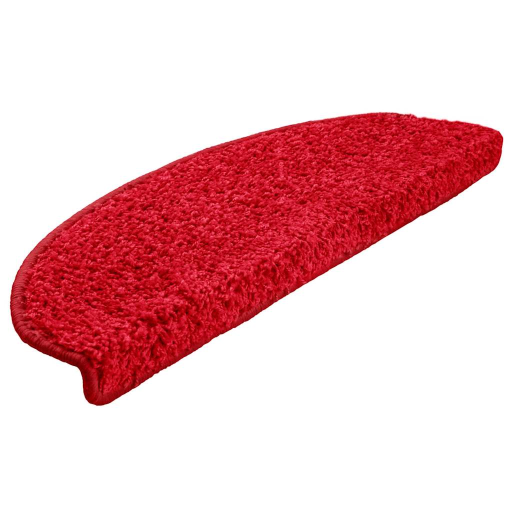 vidaXL Stair Mats 10 pcs 65x21x4 cm Red Half Round Large 3