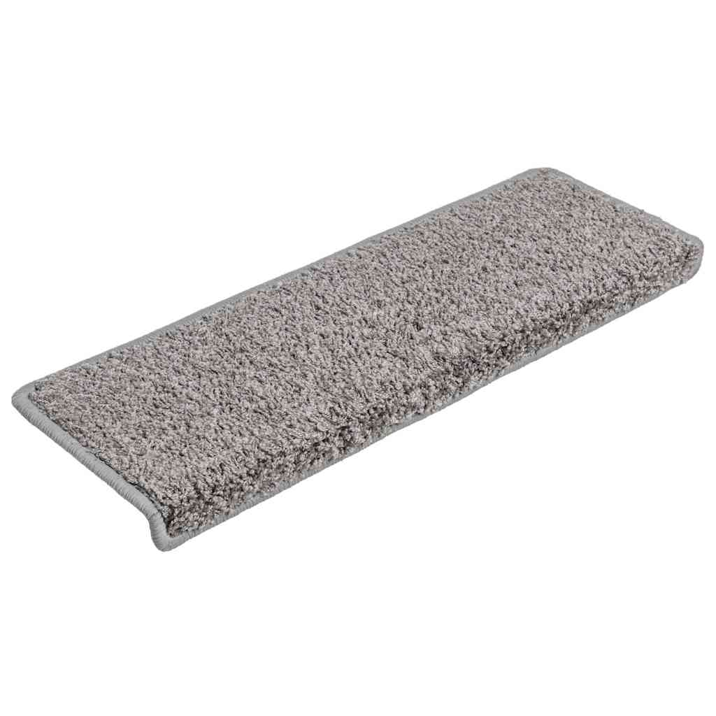 vidaXL Stair Mat | Set of 10 | Grey | Needle-punched fabric (100% polypropylene) 3