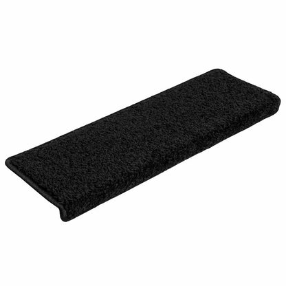 vidaXL Stair Mat | Set of 10 | Black | Needle-punched fabric | 65x21x4 cm 3