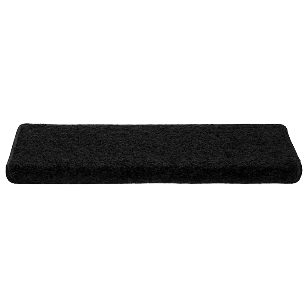 vidaXL Stair Mat | Set of 10 | Black | Needle-punched fabric | 65x21x4 cm 4