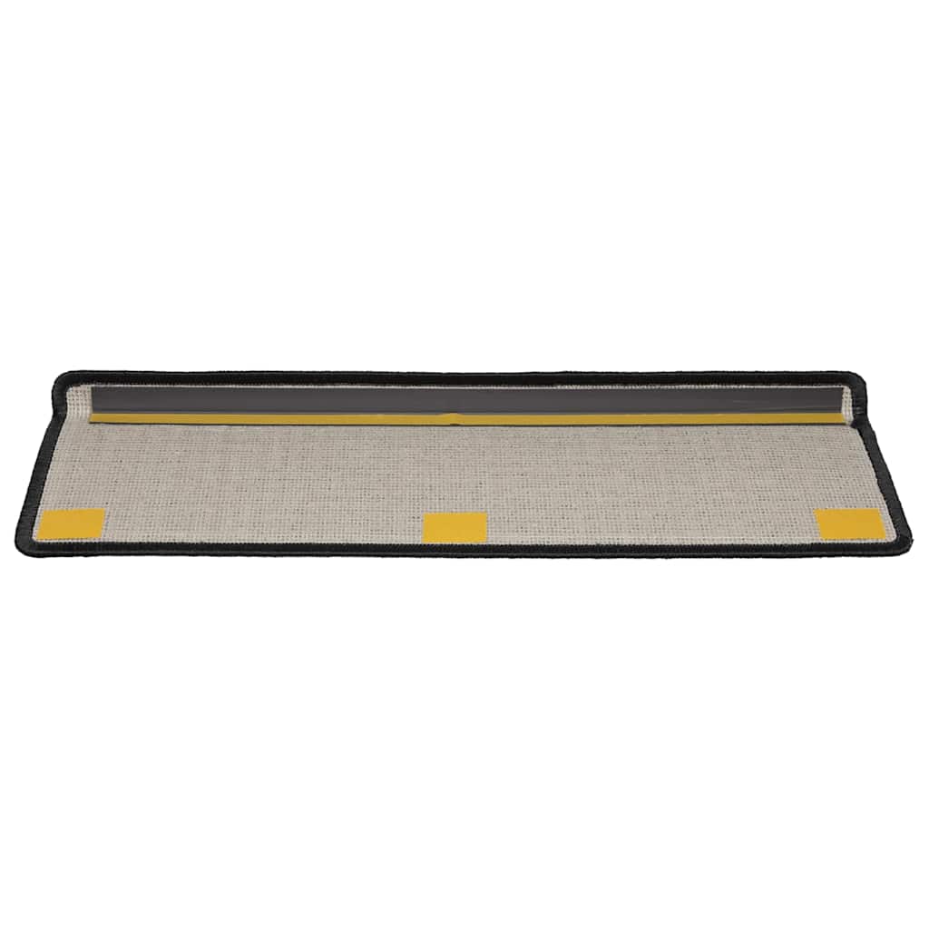 vidaXL Stair Mat | Set of 10 | Black | Needle-punched fabric | 65x21x4 cm 5