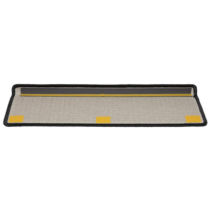 vidaXL Stair Mat | Set of 10 | Black | Needle-punched fabric | 65x21x4 cm 5