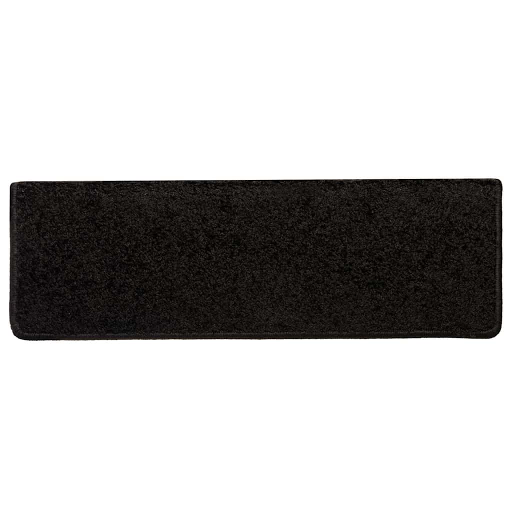 vidaXL Stair Mat | Set of 10 | Black | Needle-punched fabric | 65x21x4 cm 6
