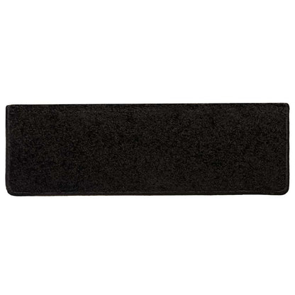 vidaXL Stair Mat | Set of 10 | Black | Needle-punched fabric | 65x21x4 cm 6
