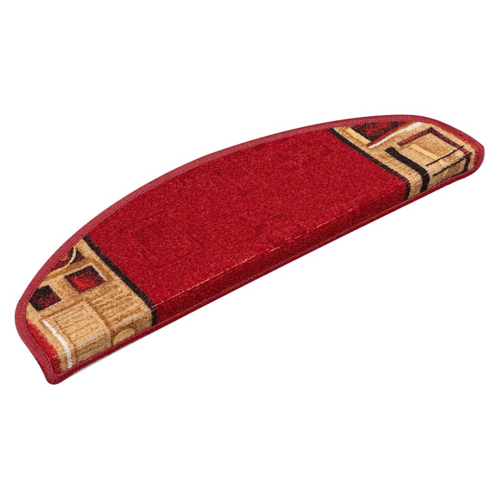vidaXL Stair Mats Self-adhesive 10 pcs 65x21x4 cm Red 2