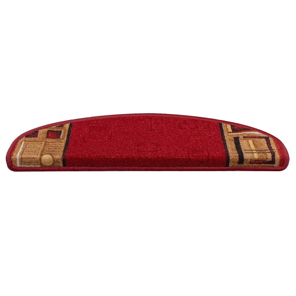 vidaXL Stair Mats Self-adhesive 10 pcs 65x21x4 cm Red 3