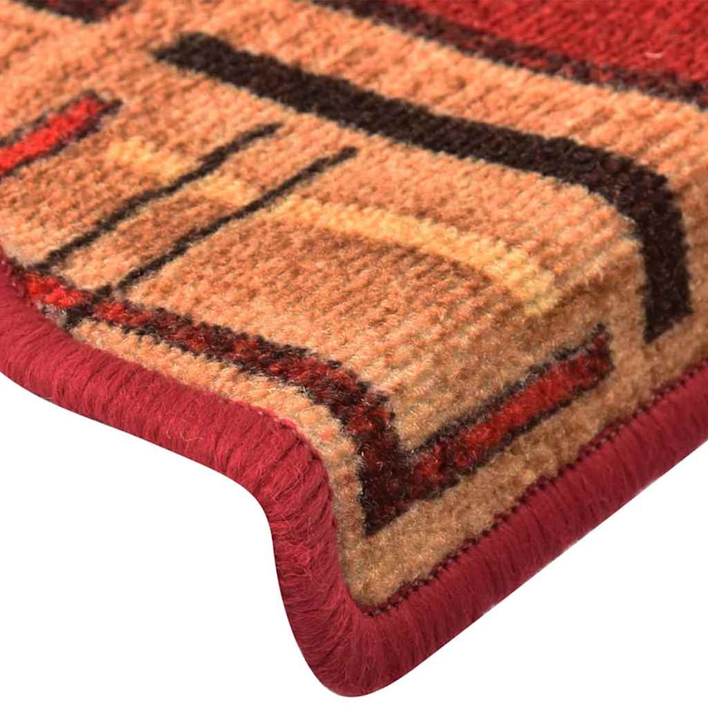 vidaXL Stair Mats Self-adhesive 10 pcs 65x21x4 cm Red 6