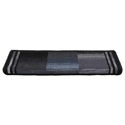 vidaXL Stair Mat | Set of 10 | Black and Grey | 100% Polyamide | 65 x 21 x 4 cm 3