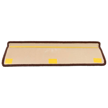 vidaXL Stair Mats Self-adhesive 10 pcs 65x21x4 cm Brown 4