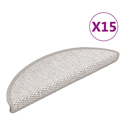 Stair Mats Self-adhesive Sisal-Look 56x17x3 cm 15 pcs Platina
