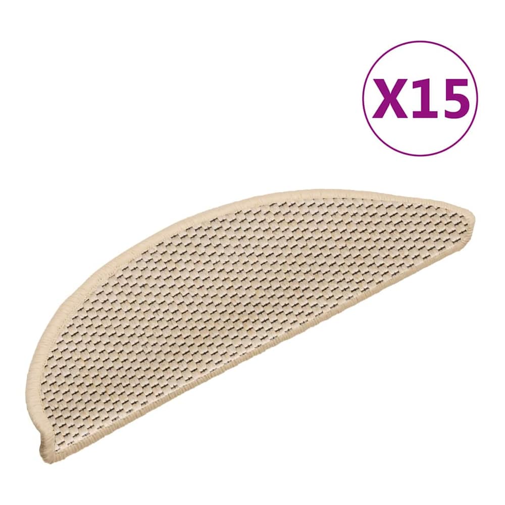 Stair Mats Self-adhesive Sisal-Look 56x17x3 cm 15 pcs Berber