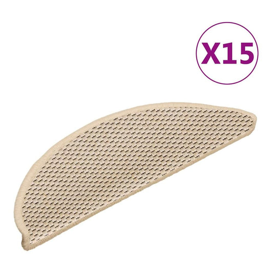 Stair Mats Self-adhesive Sisal-Look 56x17x3 cm 15 pcs Berber