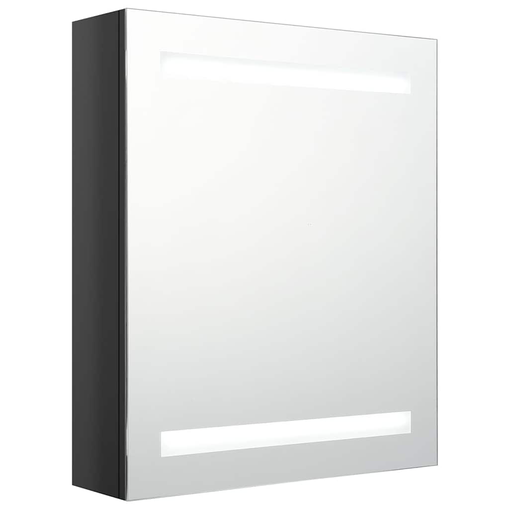 vidaXL Bathroom Cabinet | Shining Black | MDF with Melamine Finish, Glass 2