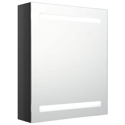 vidaXL Bathroom Cabinet | Shining Black | MDF with Melamine Finish, Glass 2