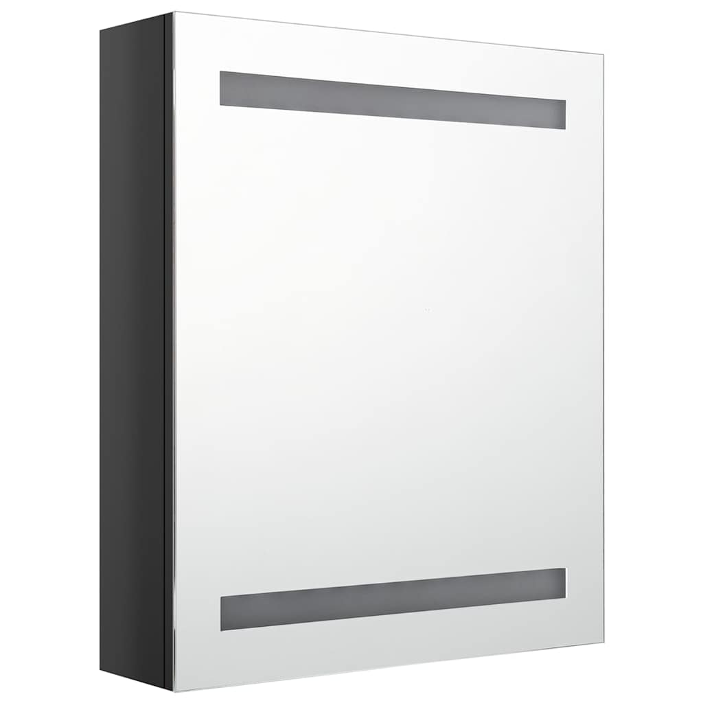 vidaXL Bathroom Cabinet | Shining Black | MDF with Melamine Finish, Glass 3