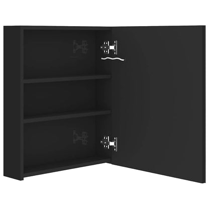 vidaXL Bathroom Cabinet | Shining Black | MDF with Melamine Finish, Glass 5
