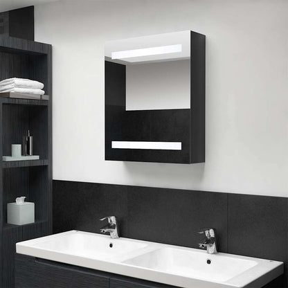 vidaXL Bathroom Cabinet | Shining Black | MDF with Melamine Finish, Glass 1