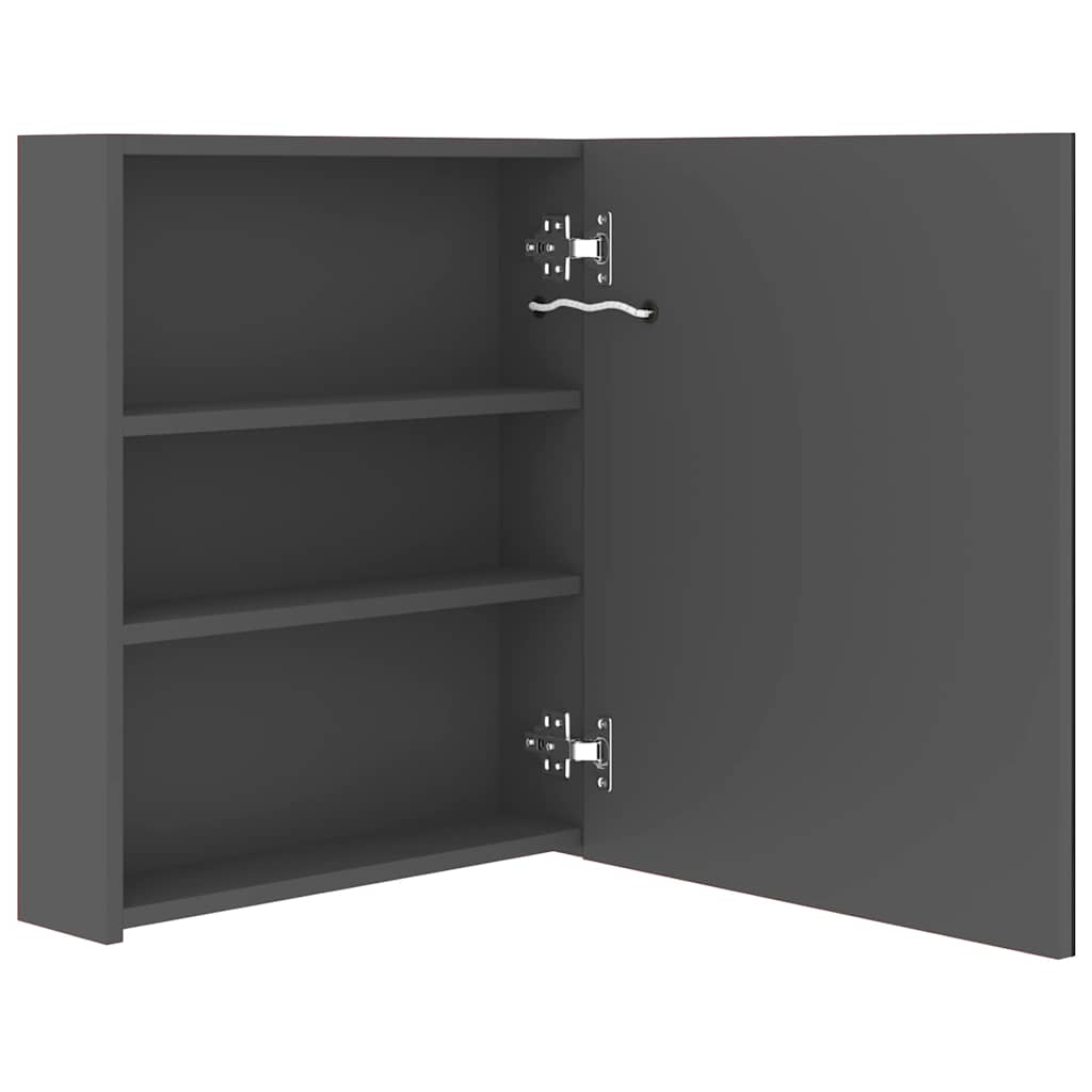 vidaXL Bathroom Cabinet | Grey | MDF with melamine finish, glass | 50x14x60 cm 5