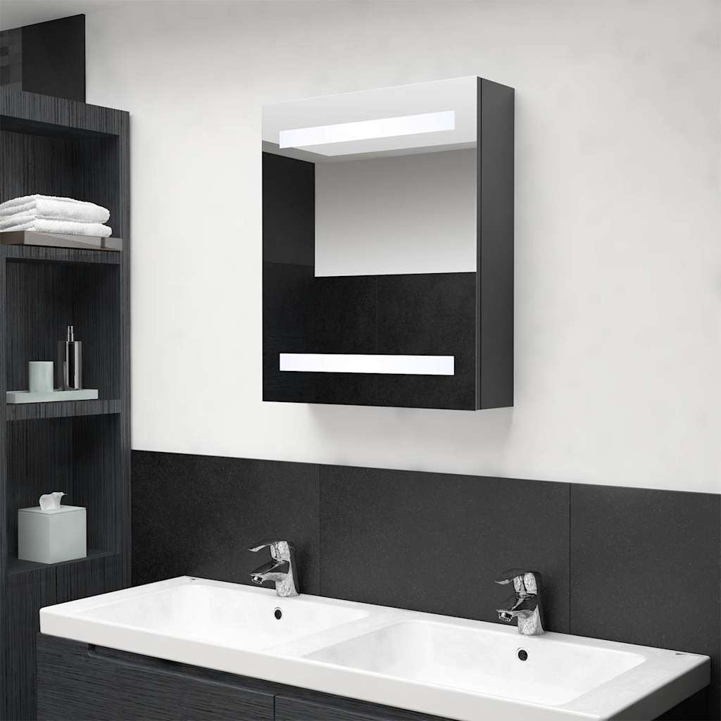 vidaXL Bathroom Cabinet | Grey | MDF with melamine finish, glass | 50x14x60 cm 1