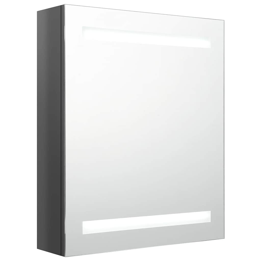 vidaXL Bathroom Cabinet | Shining Grey | MDF with Melamine Finish, Glass 2