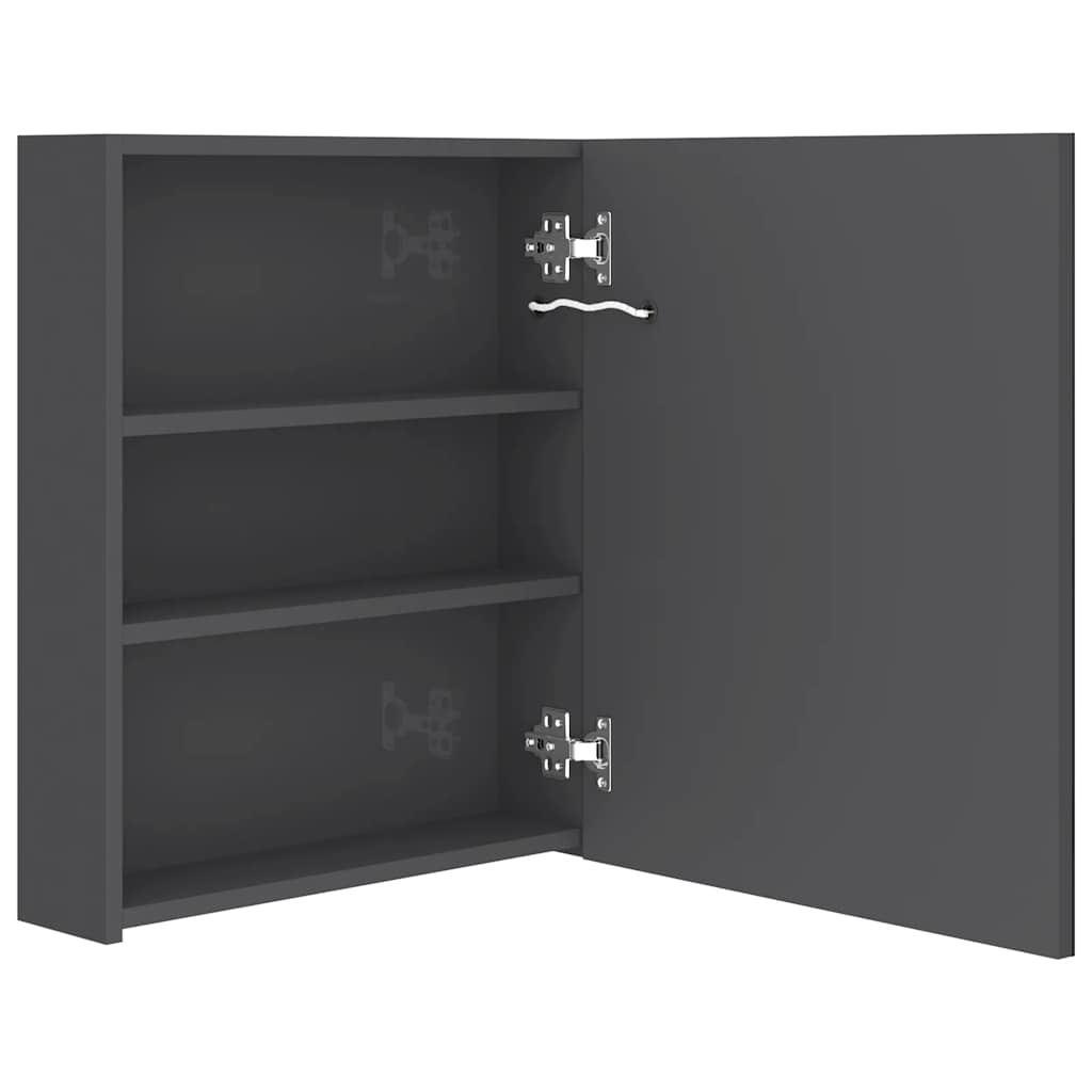 vidaXL Bathroom Cabinet | Shining Grey | MDF with Melamine Finish, Glass 5