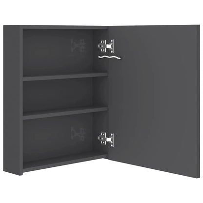 vidaXL Bathroom Cabinet | Shining Grey | MDF with Melamine Finish, Glass 5