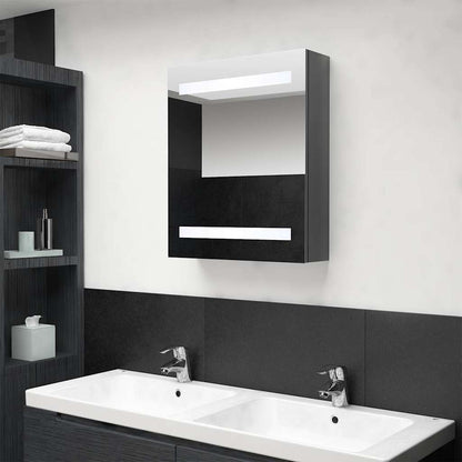 vidaXL Bathroom Cabinet | Shining Grey | MDF with Melamine Finish, Glass 1