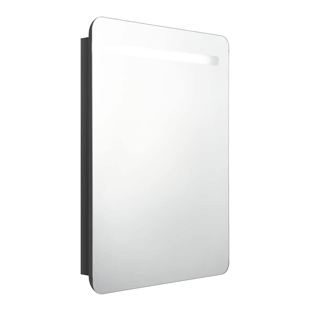 LED Bathroom Mirror Cabinet 60x11x80 cm Shining black