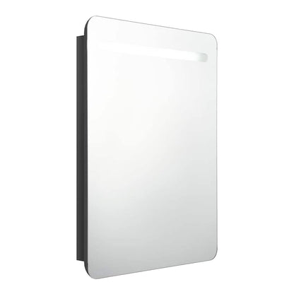 LED Bathroom Mirror Cabinet 60x11x80 cm Shining black