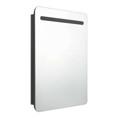 LED Bathroom Mirror Cabinet 60x11x80 cm Shining black