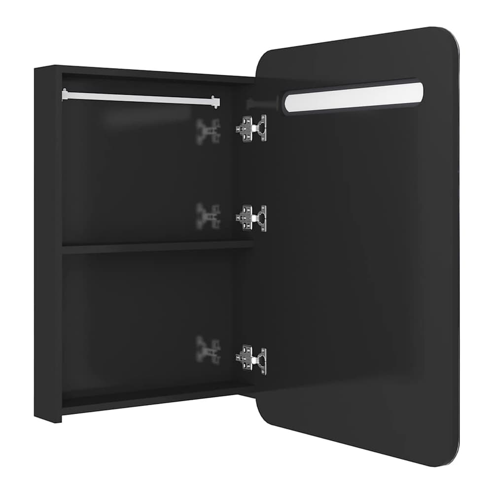 LED Bathroom Mirror Cabinet 60x11x80 cm Shining black