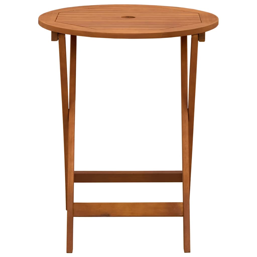 vidaXL Folding Garden Table Ø60x75 cm Solid Eucalyptus Wood 3