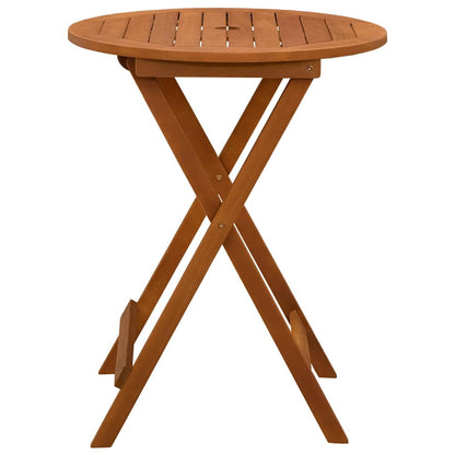 vidaXL Folding Garden Table Ø60x75 cm Solid Eucalyptus Wood 4