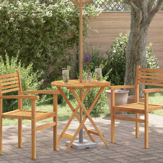 Folding Garden Table Solid Eucalyptus Wood Ø 60 x 75 cm