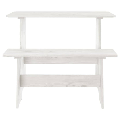 vidaXL Dining Table With Bench | White | Solid pine wood | Medium | Durable 2