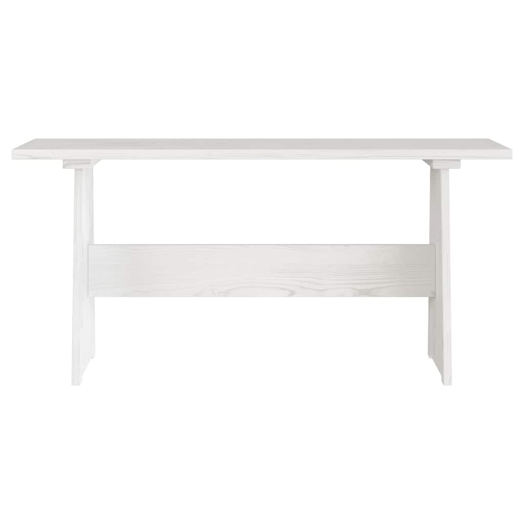 vidaXL Dining Table With Bench | White | Solid pine wood | Medium | Durable 4