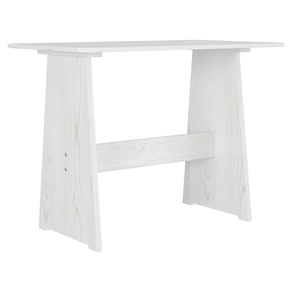vidaXL Dining Table With Bench | White | Solid pine wood | Medium | Durable 5