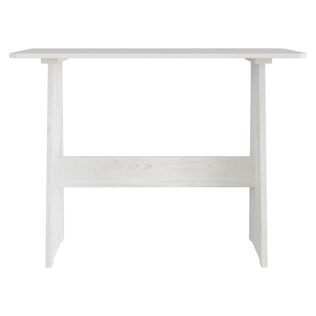 vidaXL Dining Table With Bench | White | Solid pine wood | Medium | Durable 6