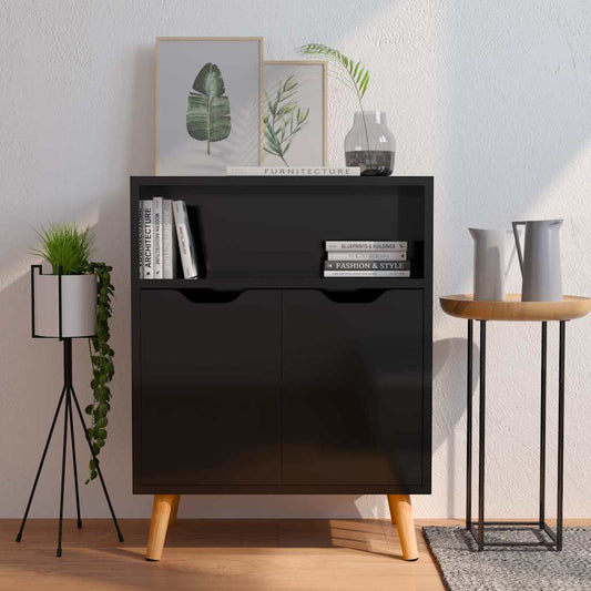 326829 vidaXL Sideboard High Gloss Black 60x30x72 cm Engineered Wood 1