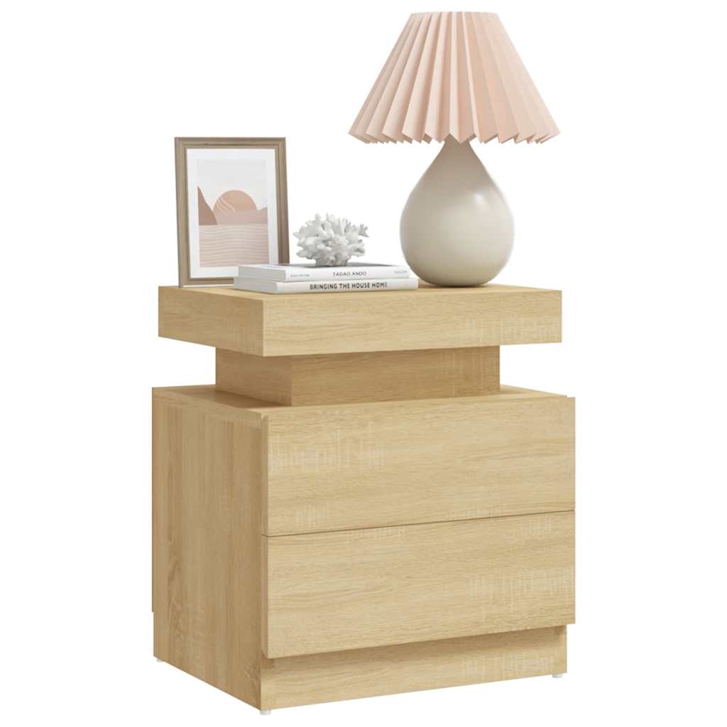 vidaXL Bedside Cabinet | Sonoma oak | Engineered wood | Medium | Bedside Cabinet 3