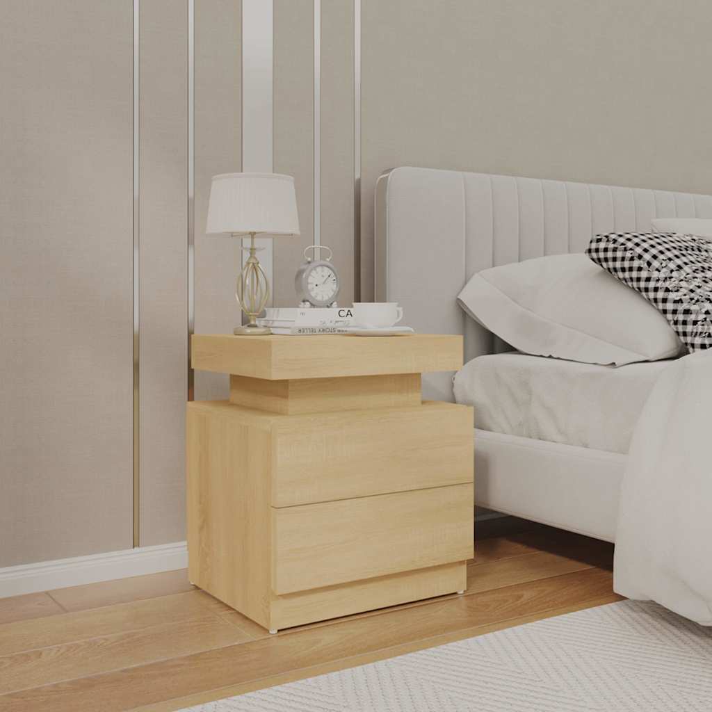 vidaXL Bedside Cabinet | Sonoma oak | Engineered wood | Medium | Bedside Cabinet 1